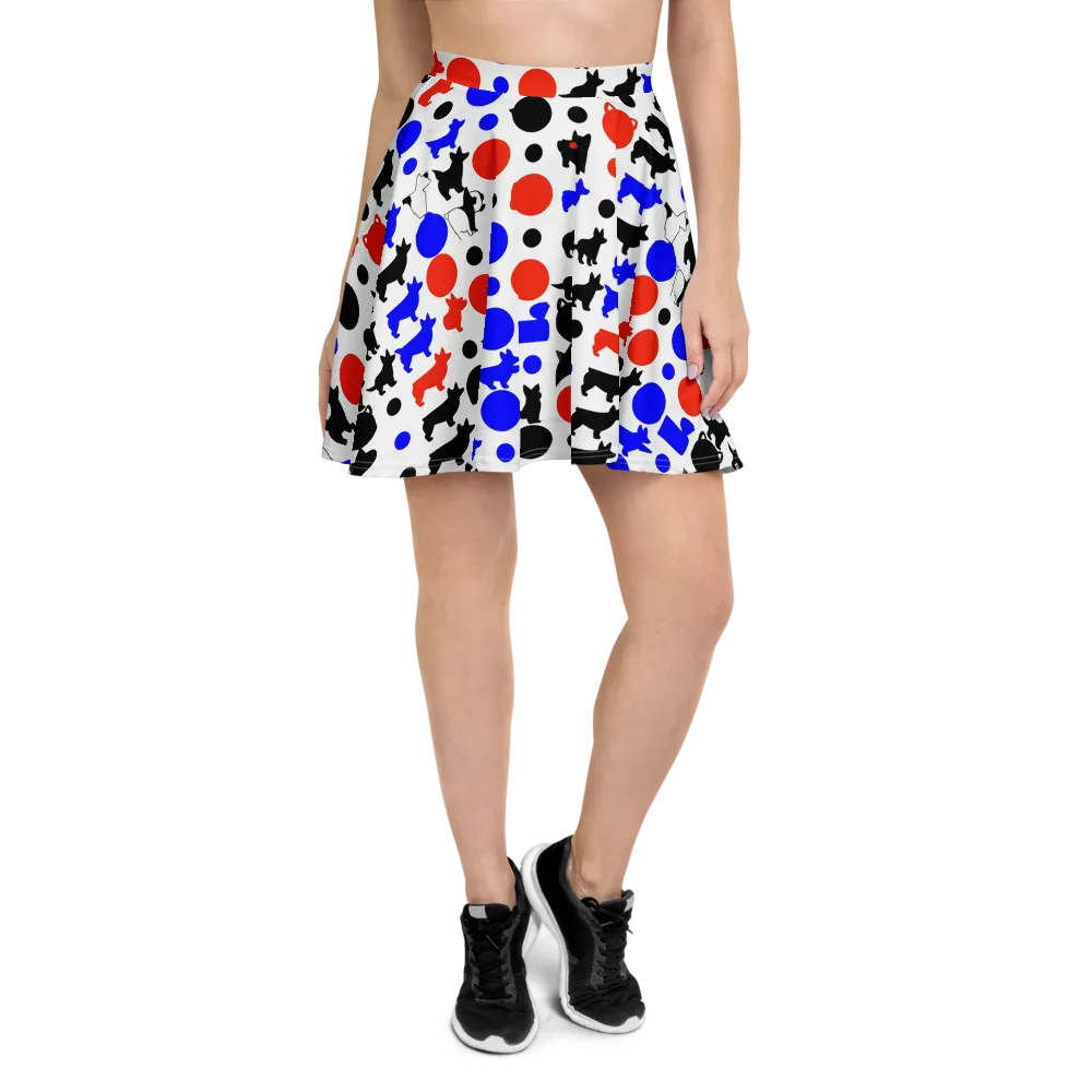 Canine Pop on Skater Skirt — Front