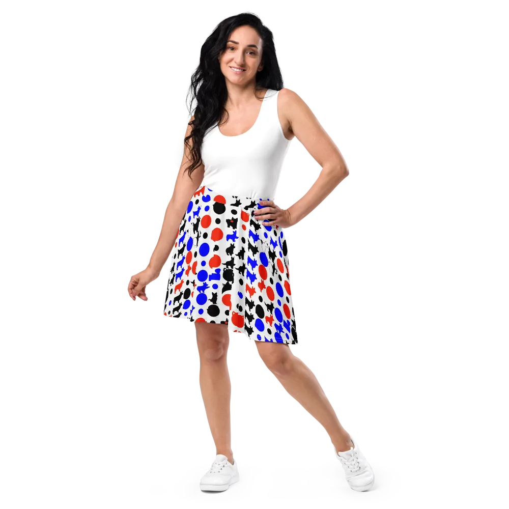Canine Pop on Skater Skirt — Front