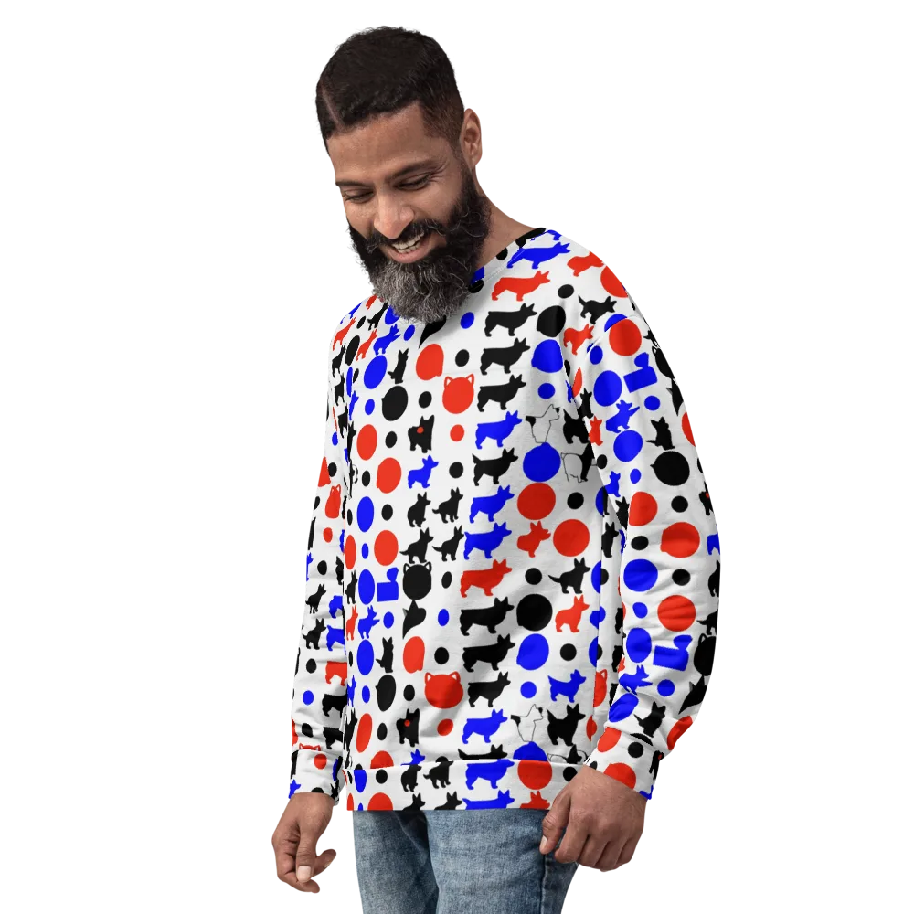 Canine Pop on Sweatshirt — Left Front