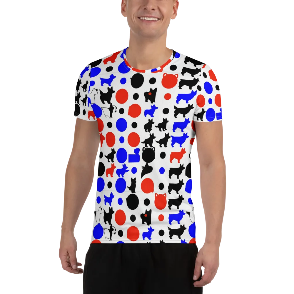 Canine Pop on Men's Athletic T-Shirt — Front