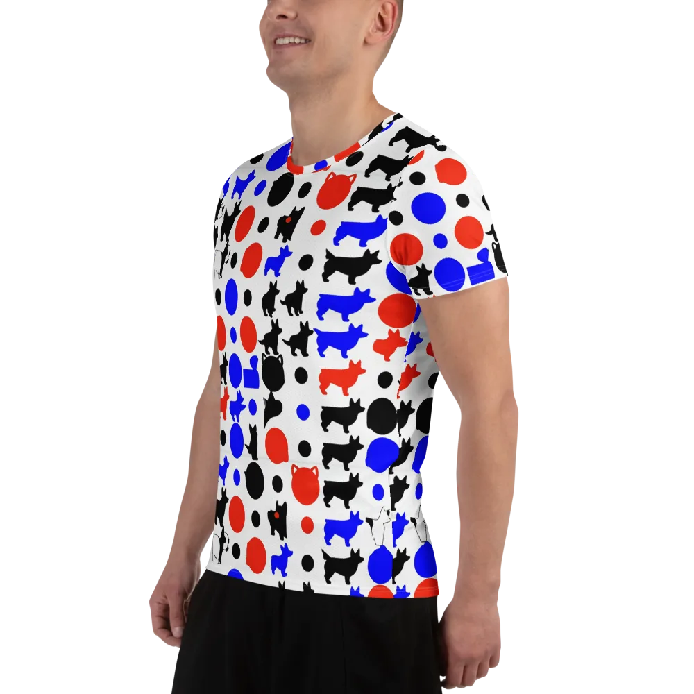 Canine Pop on Men's Athletic T-Shirt — Left