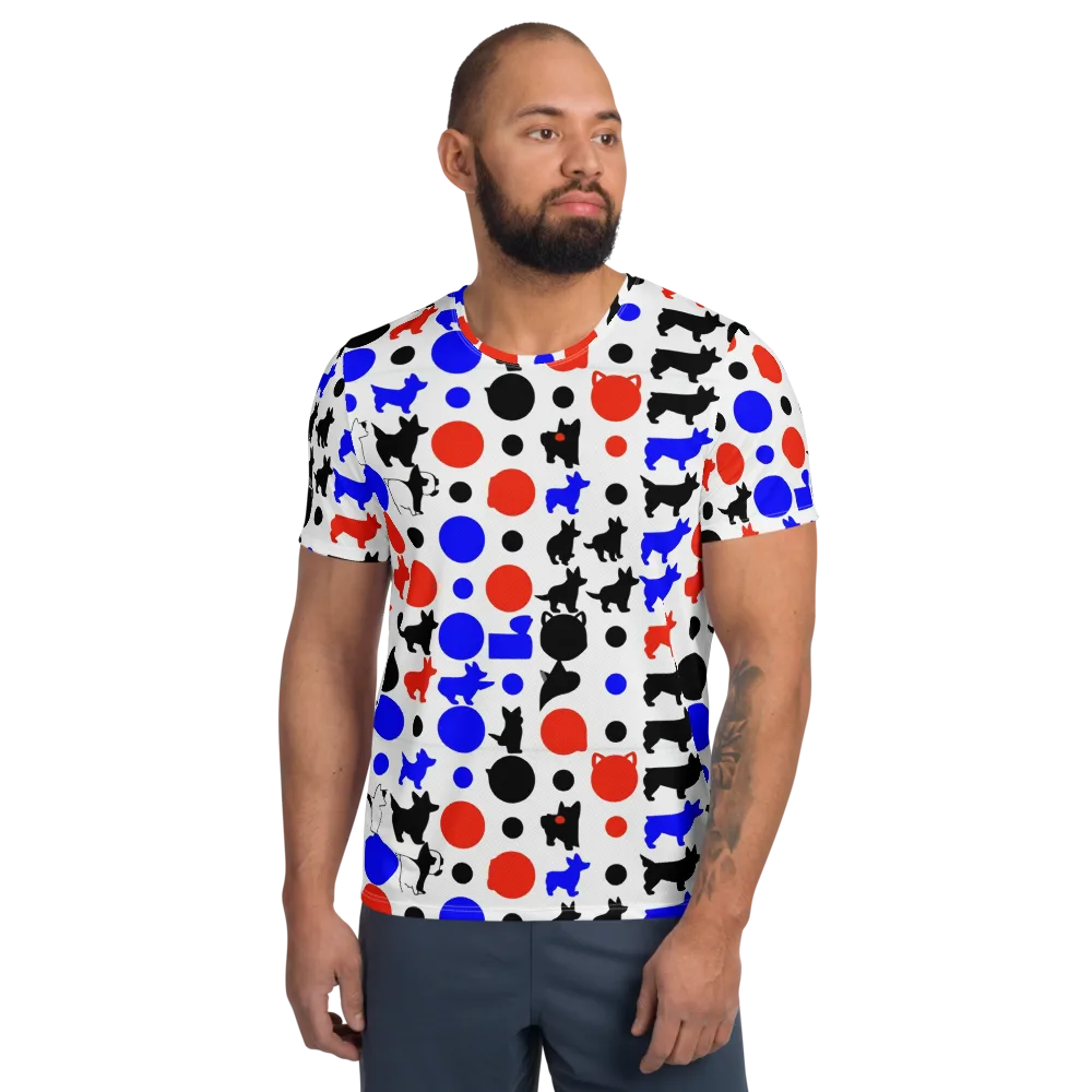 Canine Pop on Men's Athletic T-Shirt — Front