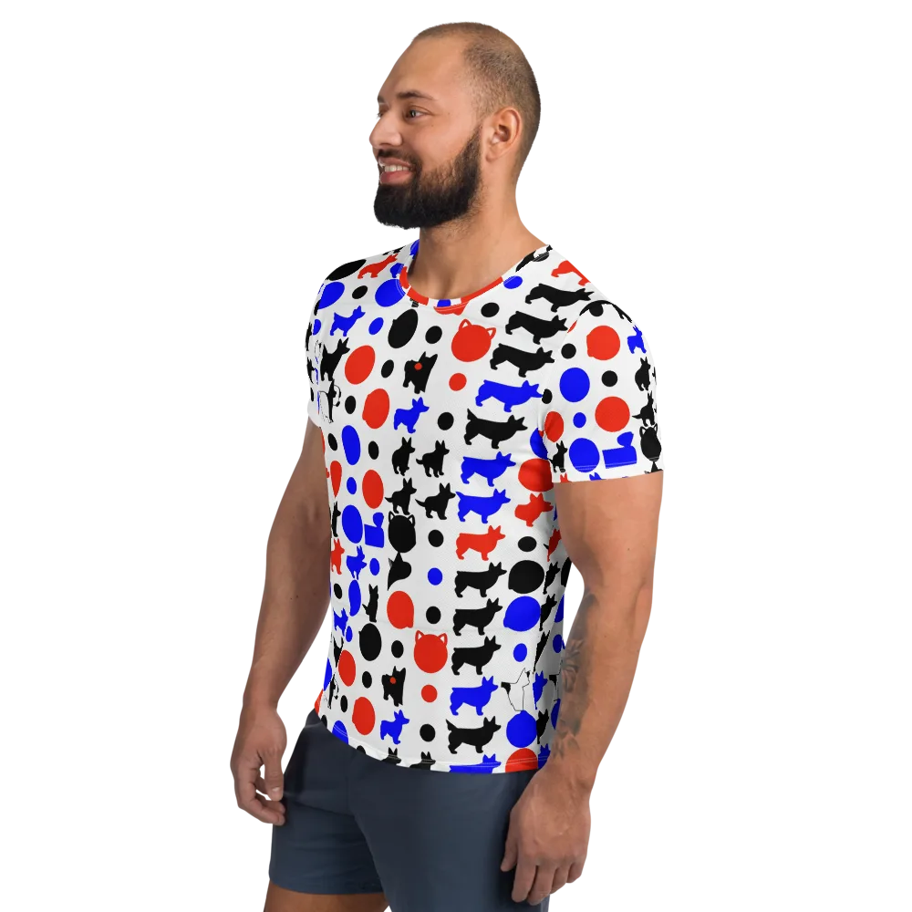 Canine Pop on Men's Athletic T-Shirt — Left