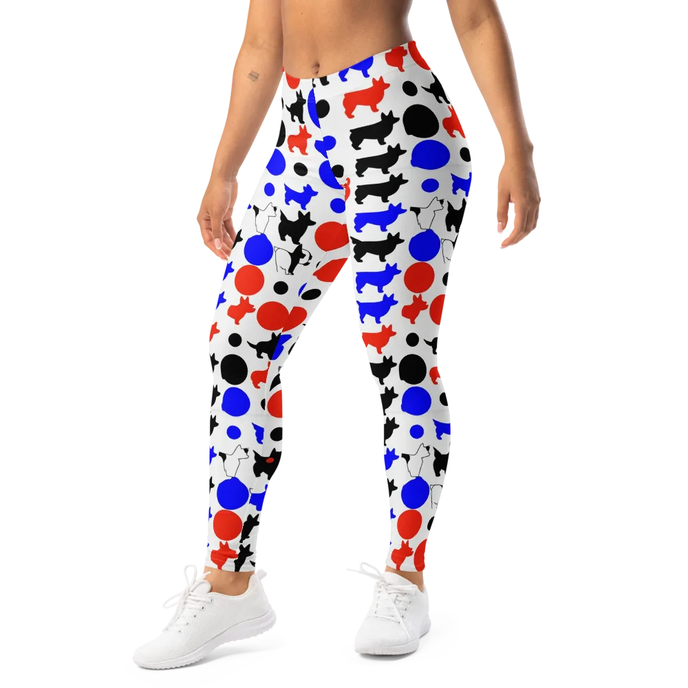 Canine Pop on Leggings — Left Front