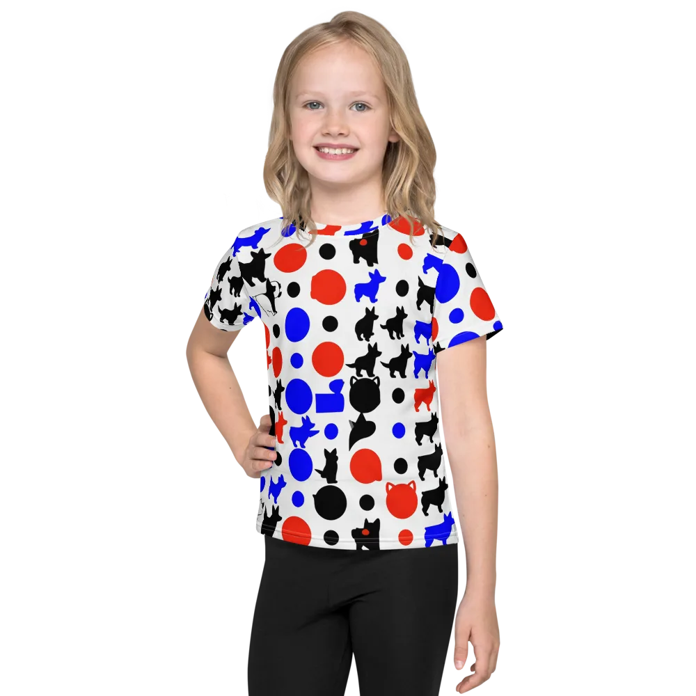 Canine Pop on Kids Crew Neck T-Shirt — Front