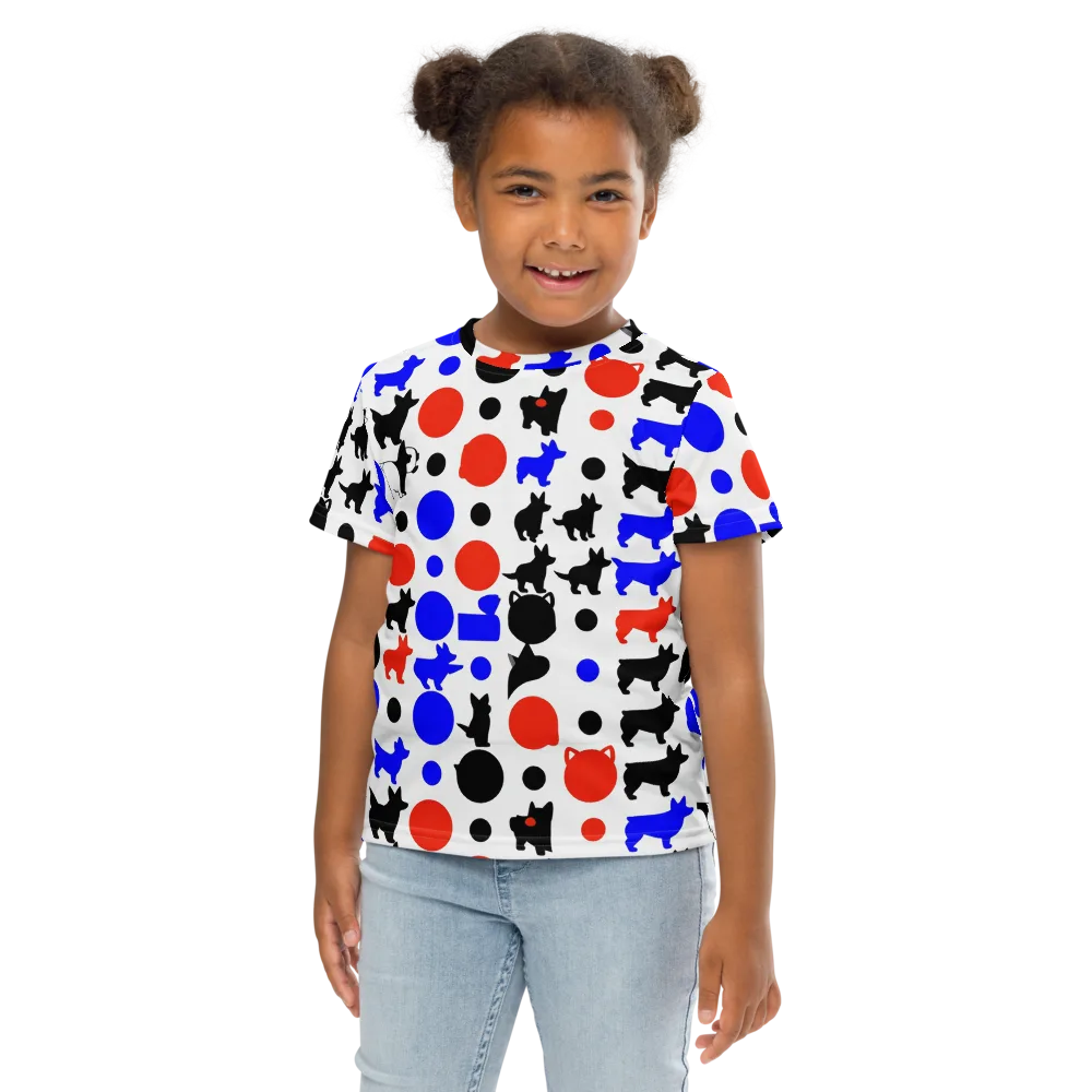 Canine Pop on Kids Crew Neck T-Shirt — Front