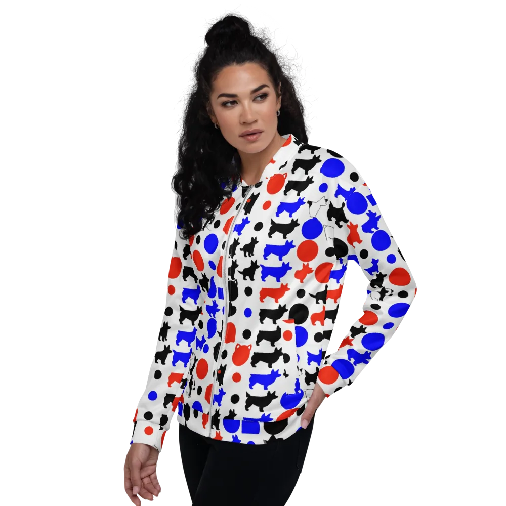 Canine Pop on Bomber Jacket — Left