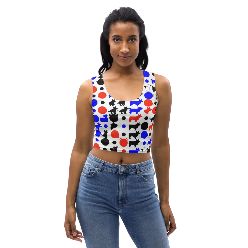 Canine Pop on Crop Top — Front