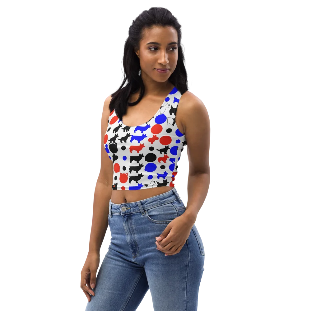 Canine Pop on Crop Top — Left Front