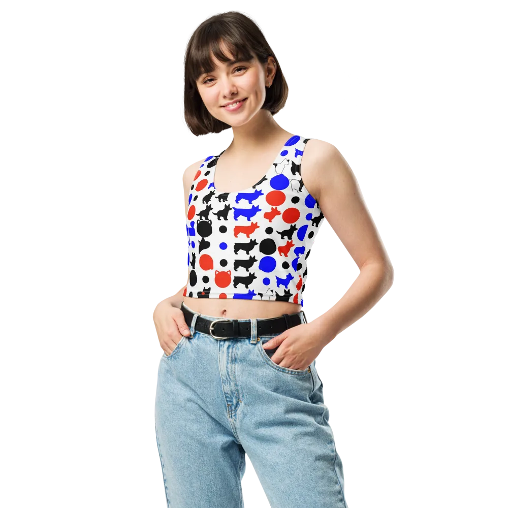 Canine Pop on Crop Top — Front