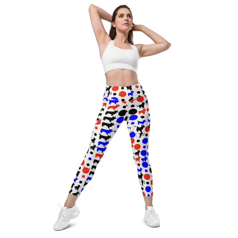 Canine Pop on Leggings with Pockets — Front
