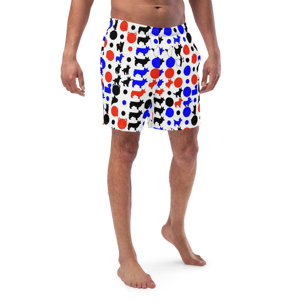 Canine Pop on Swim Trunks — Front