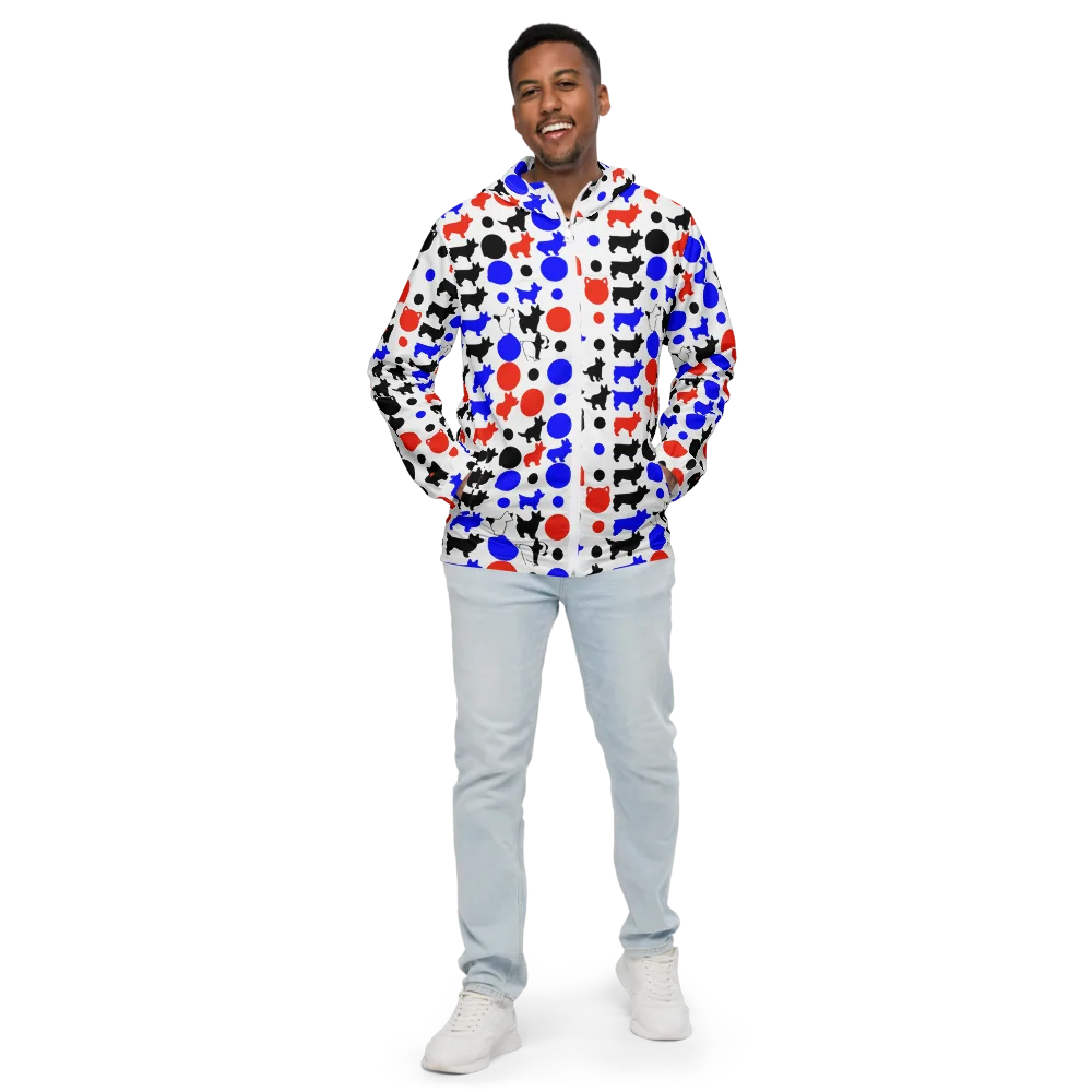 Canine Pop on Men's Windbreaker — Front