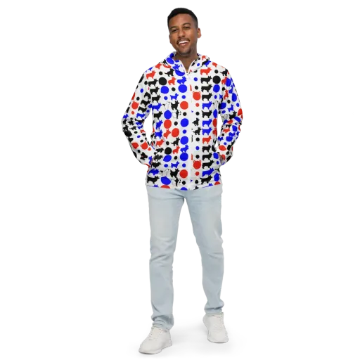 Canine Pop on a Men's Windbreaker