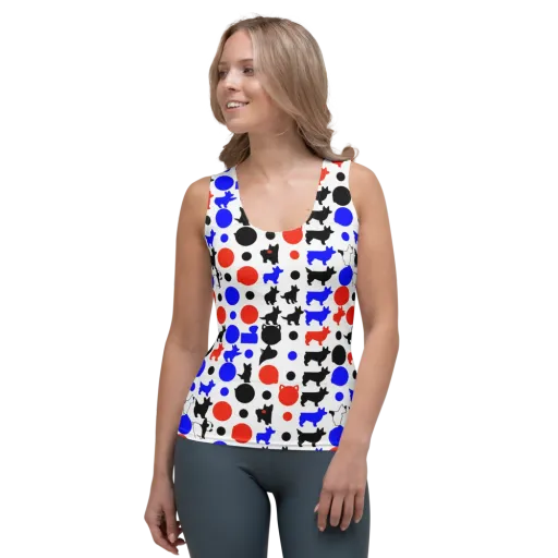 Canine Pop on a Women's Tank Top