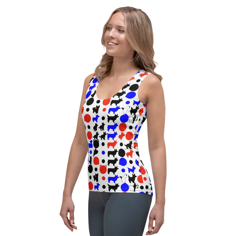 Canine Pop on Women's Tank Top — Left Front