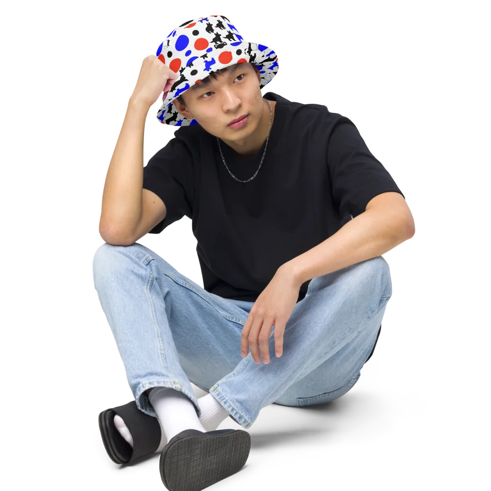 Canine Pop on Reversible Bucket Hat — Front 2 Inside