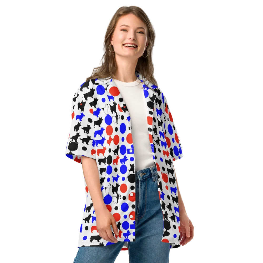 Canine Pop on Button Shirt — Front