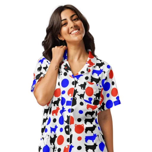 Canine Pop on a Women's Short Sleeve Pajama Top