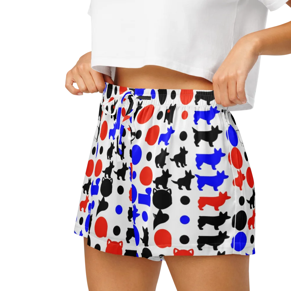 Canine Pop on Women's Pajama Shorts — Left