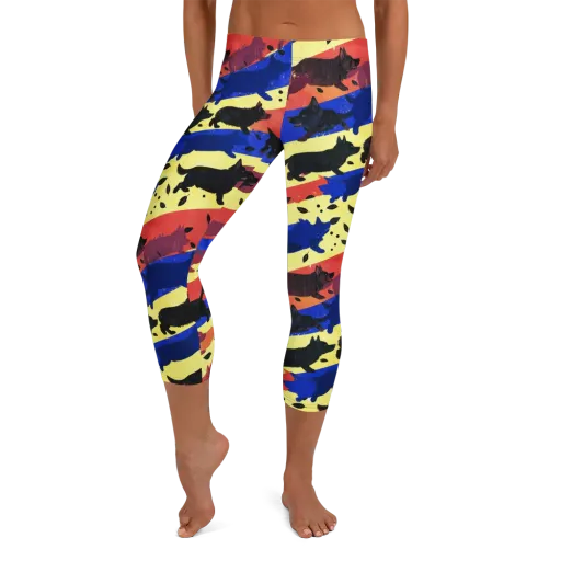 Neon Kennel Parade on a Capri Leggings