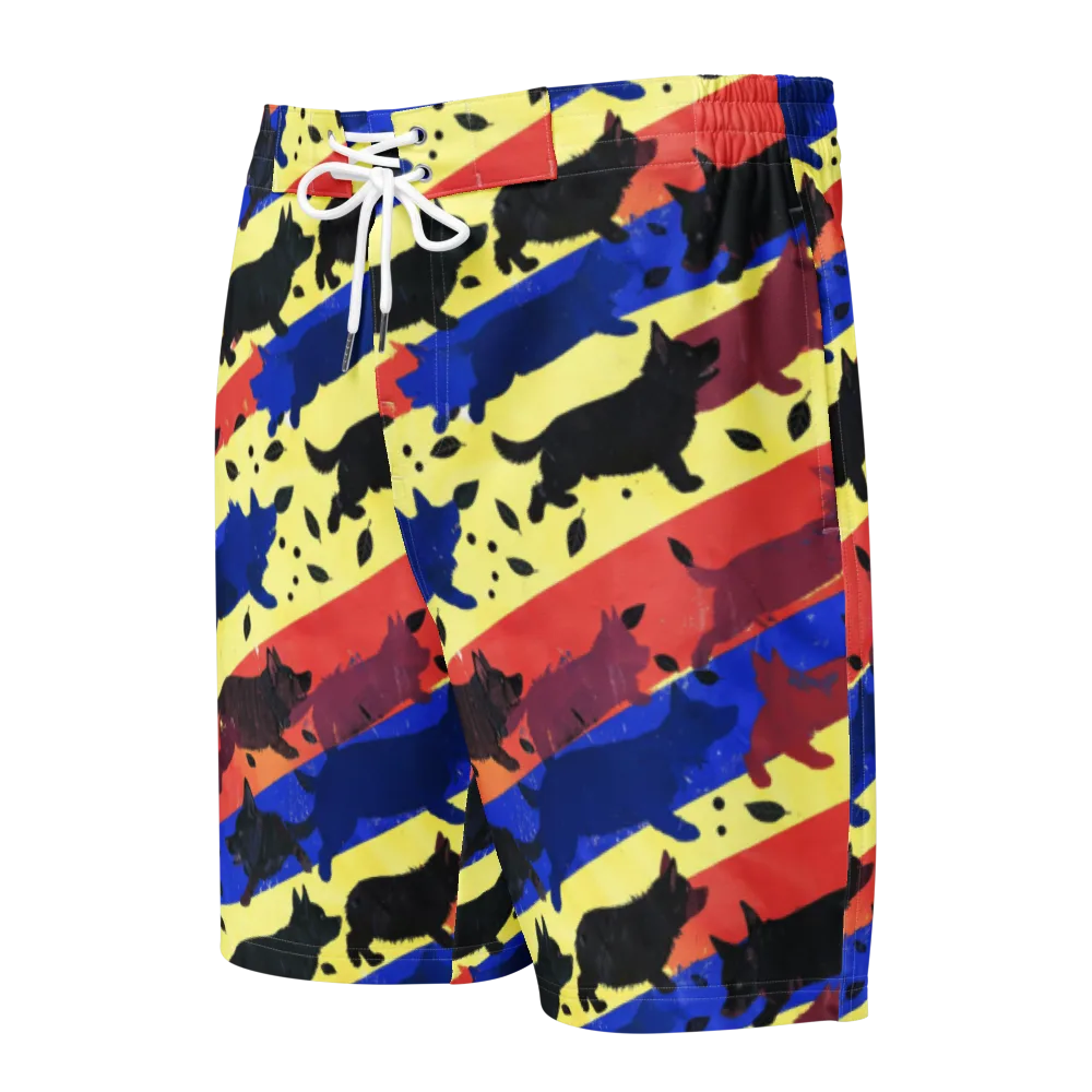 Neon Kennel Parade on Men's Board Shorts — Front
