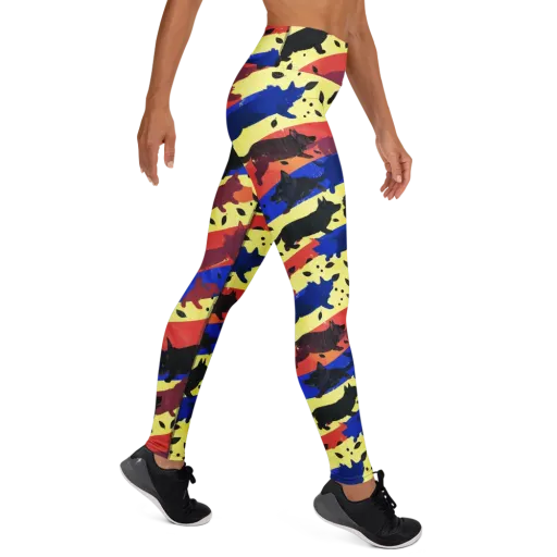 Neon Kennel Parade on a Yoga Leggings