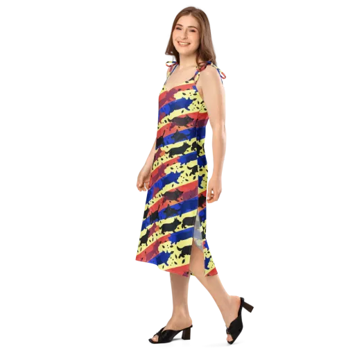 Neon Kennel Parade on a Slip Dress