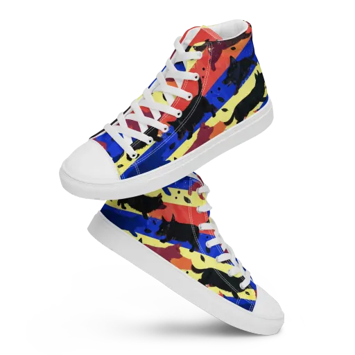 Neon Kennel Parade on a Women's High Top Canvas Shoes