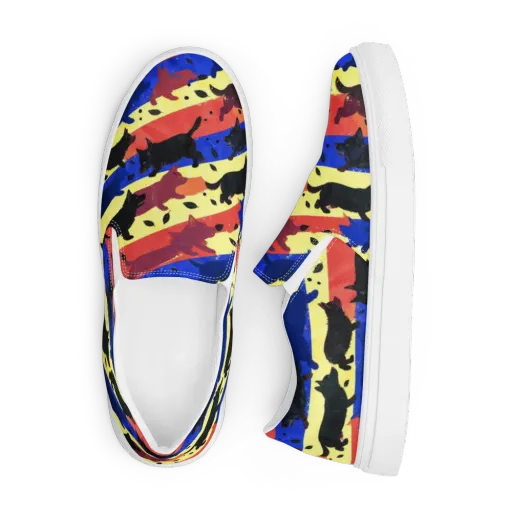Neon Kennel Parade on a Men's Slip-On Canvas Shoes