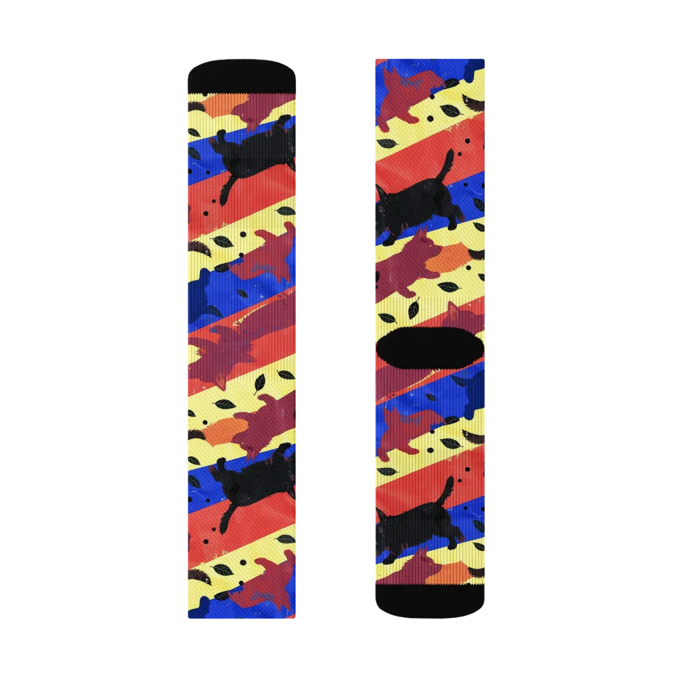 Neon Kennel Parade on Socks — Right Sock
