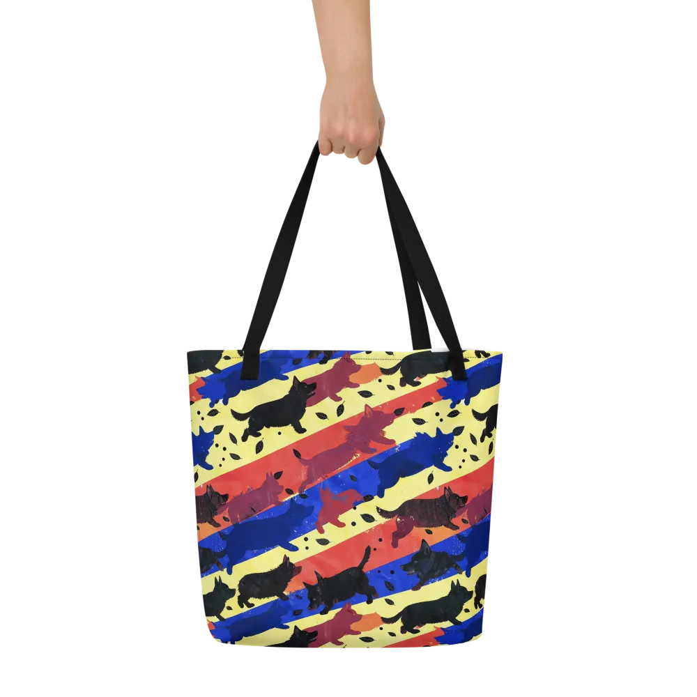 Neon Kennel Parade on Large Tote Bag W/ Pocket — Front