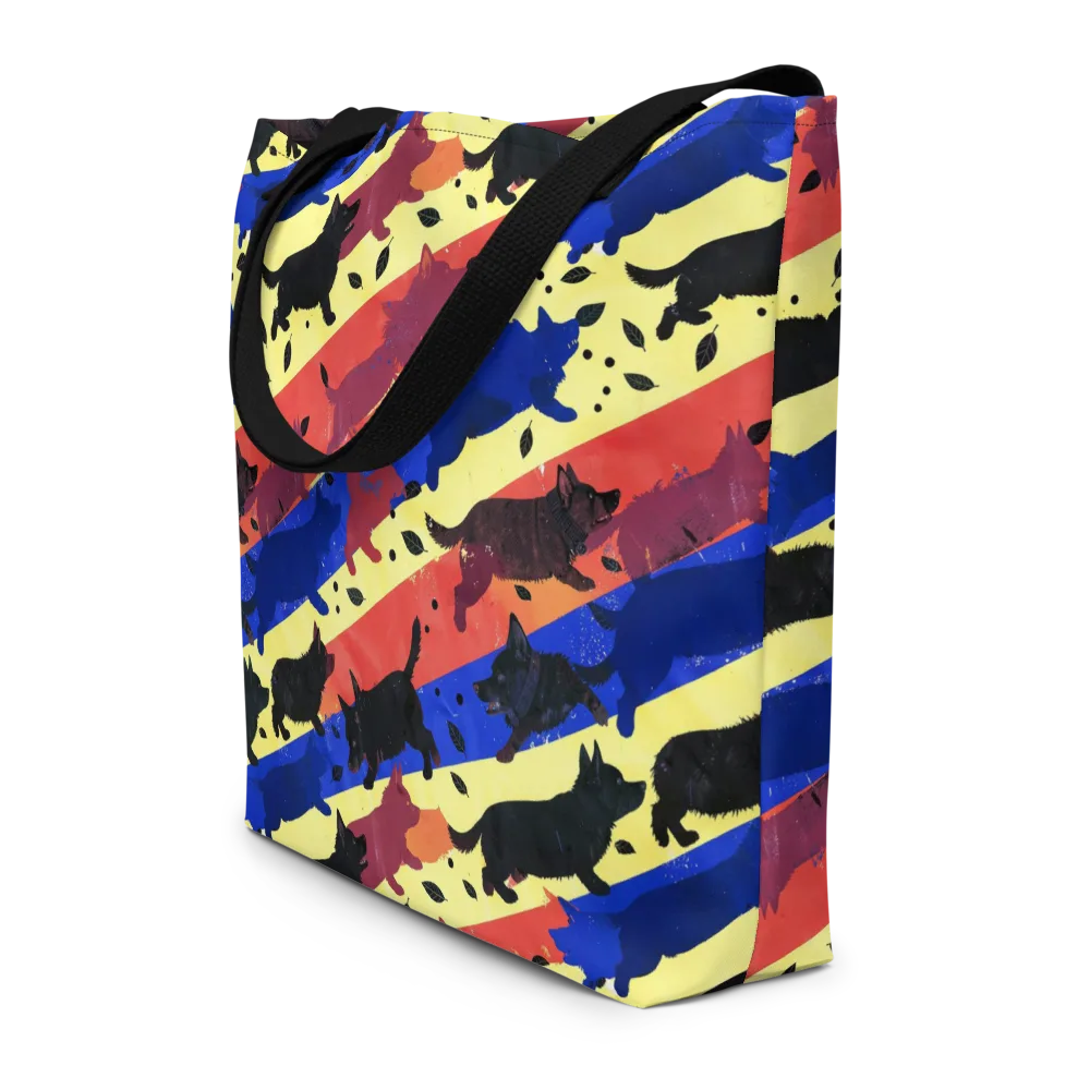 Neon Kennel Parade on Large Tote Bag W/ Pocket — Front