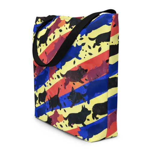 Neon Kennel Parade on a Large Tote Bag W/ Pocket