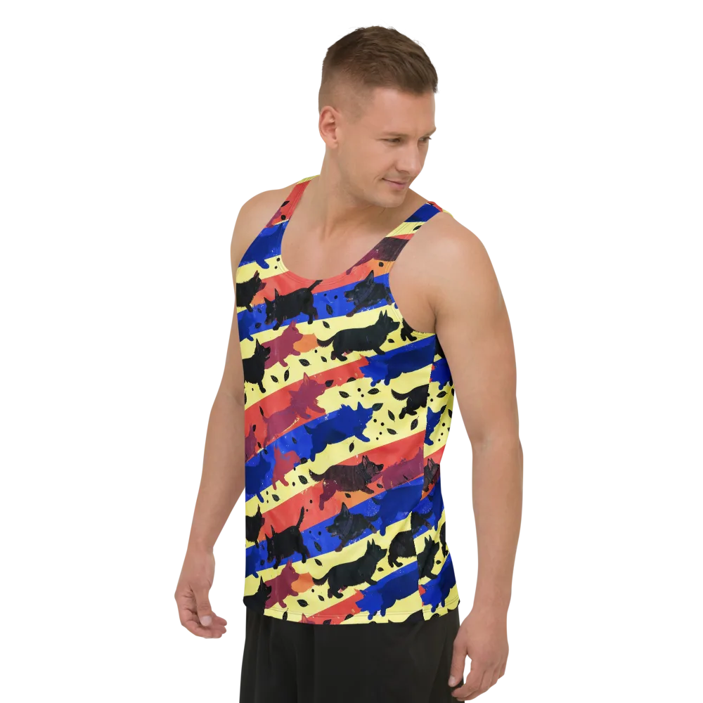 Neon Kennel Parade on Men's Tank Top — Left Front