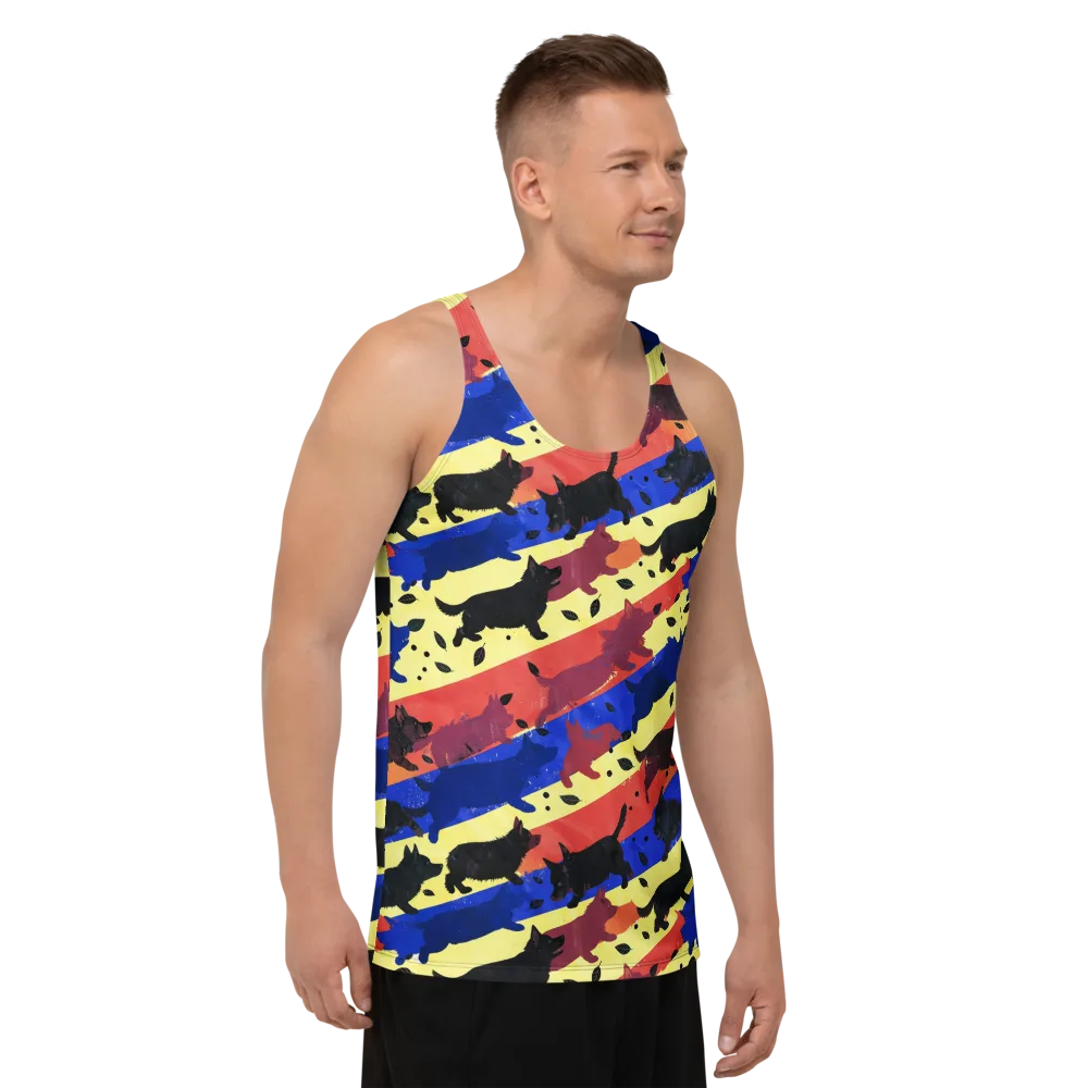 Neon Kennel Parade on Men's Tank Top — Right Front