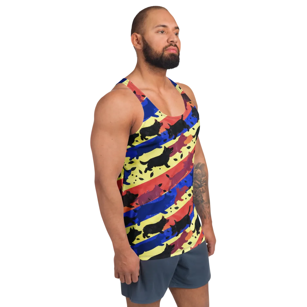Neon Kennel Parade on Men's Tank Top — Right Front