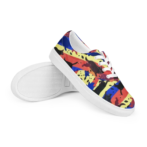 Neon Kennel Parade on a Men's Lace-Up Canvas Shoes