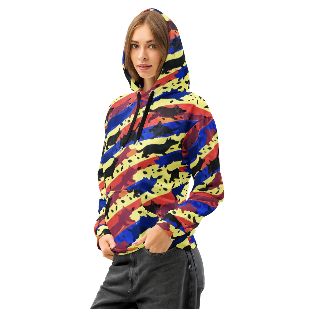 Neon Kennel Parade on Cotton Hoodie — Left Front