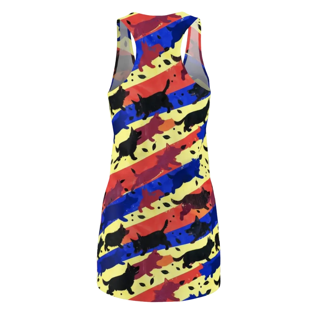Neon Kennel Parade on Racerback Dress — Back