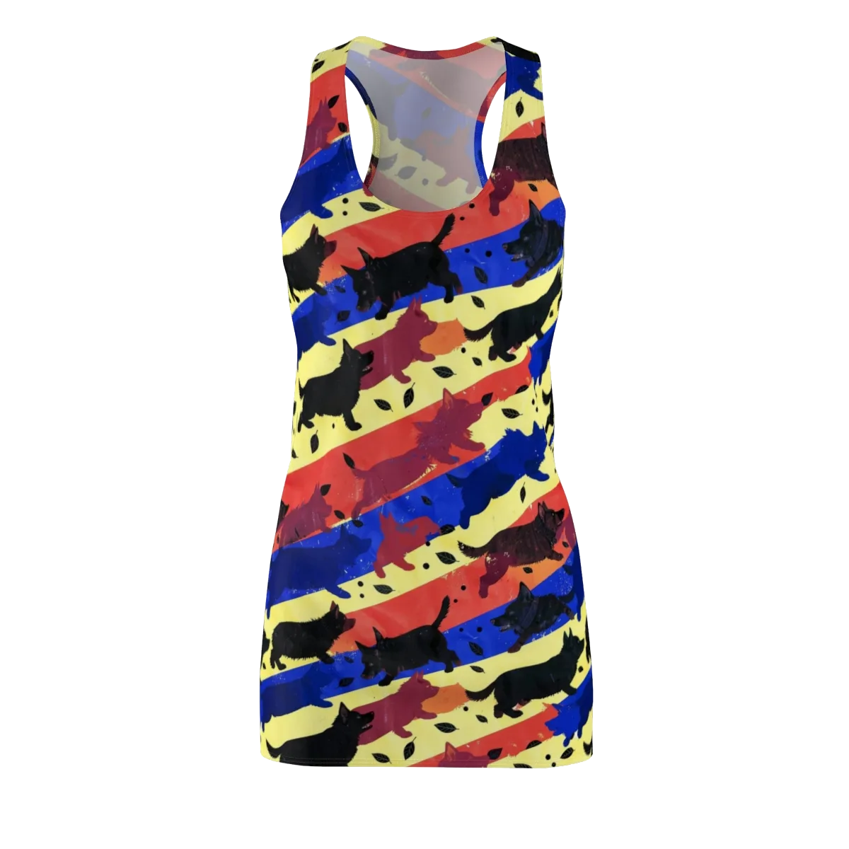 Neon Kennel Parade on Racerback Dress — Front