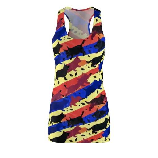 Neon Kennel Parade on a Racerback Dress