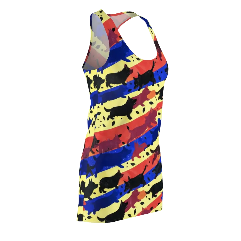 Neon Kennel Parade on Racerback Dress — Front Side