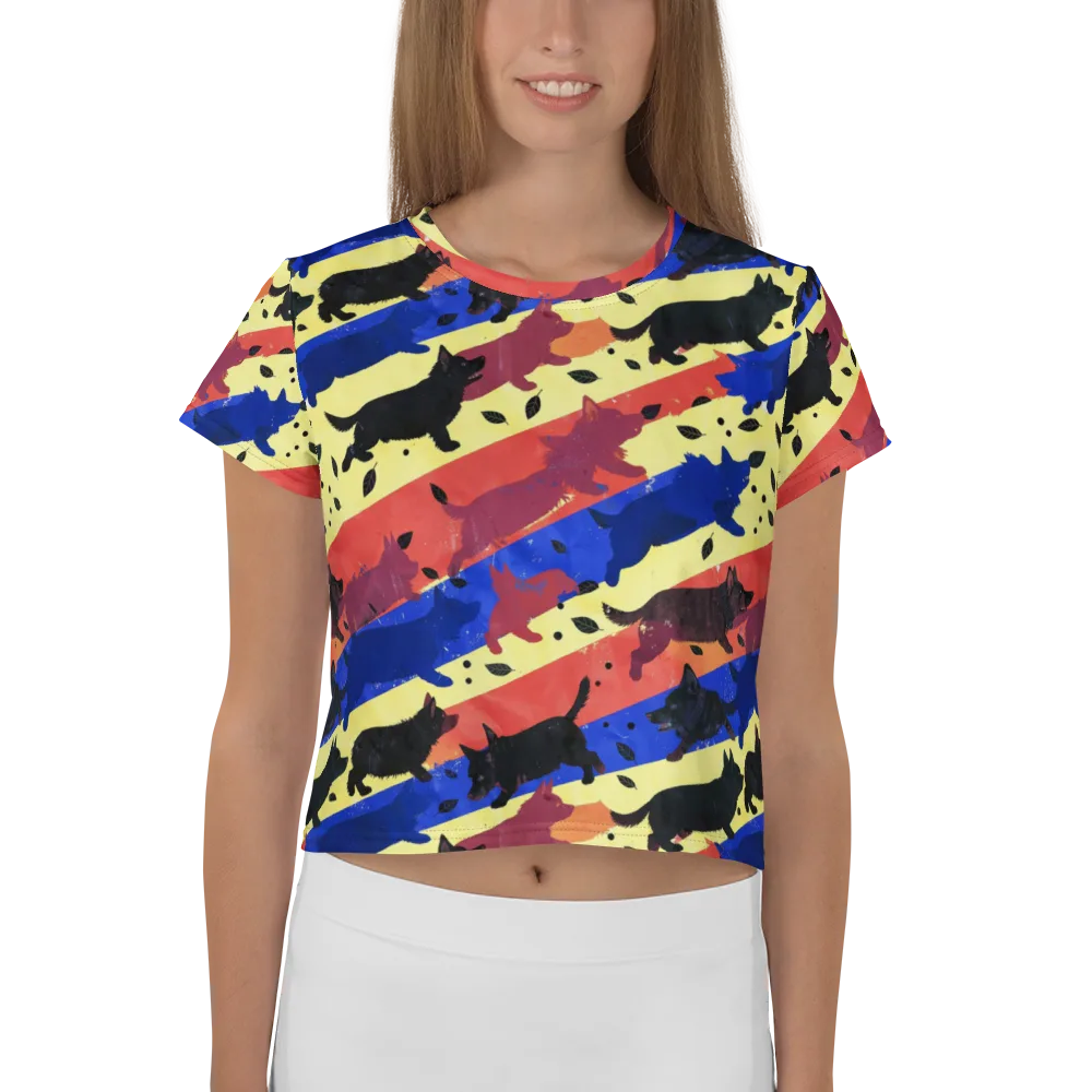 Neon Kennel Parade on Crop Tee — Front
