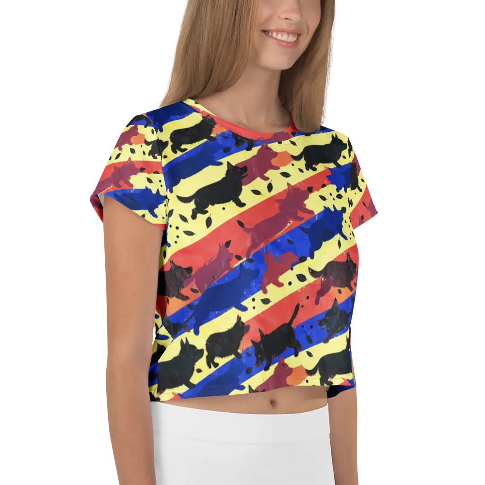 Neon Kennel Parade on Crop Tee — Right