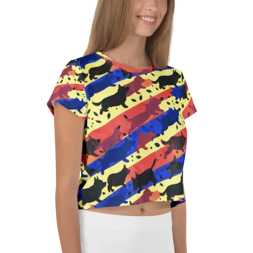 Neon Kennel Parade on a Crop Tee