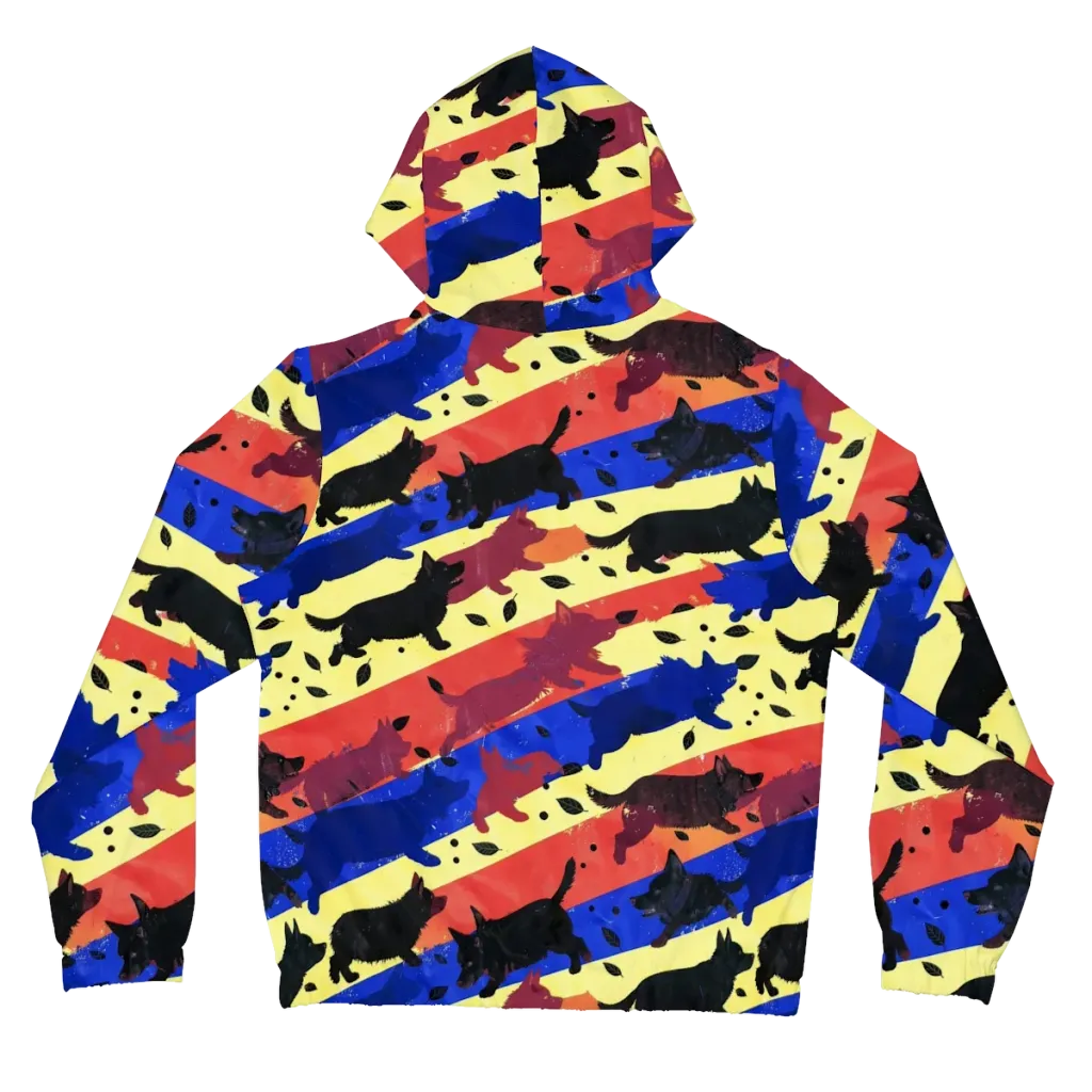 Neon Kennel Parade on Women's Full-Zip Hoodie — Back