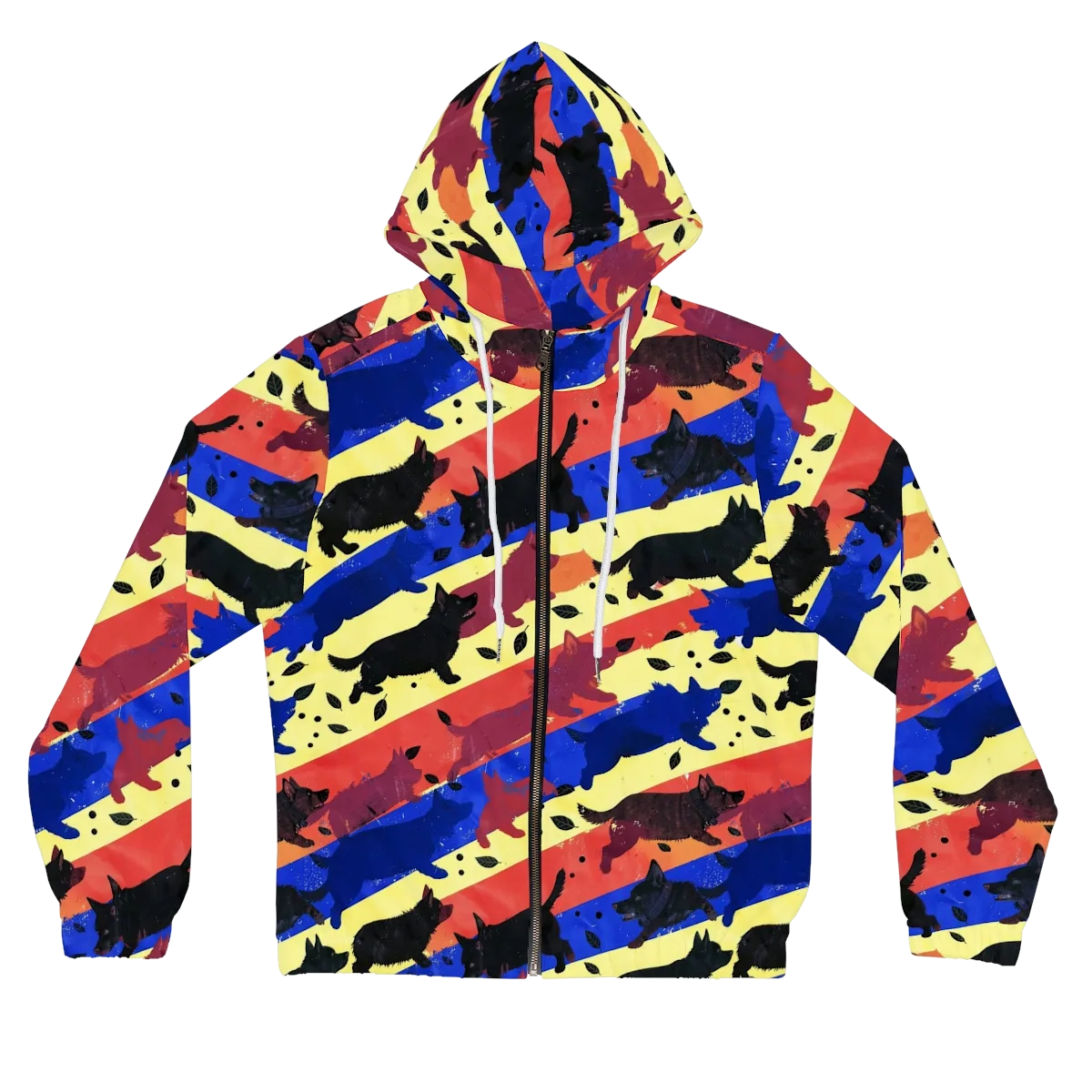 Neon Kennel Parade on Women's Full-Zip Hoodie — Front