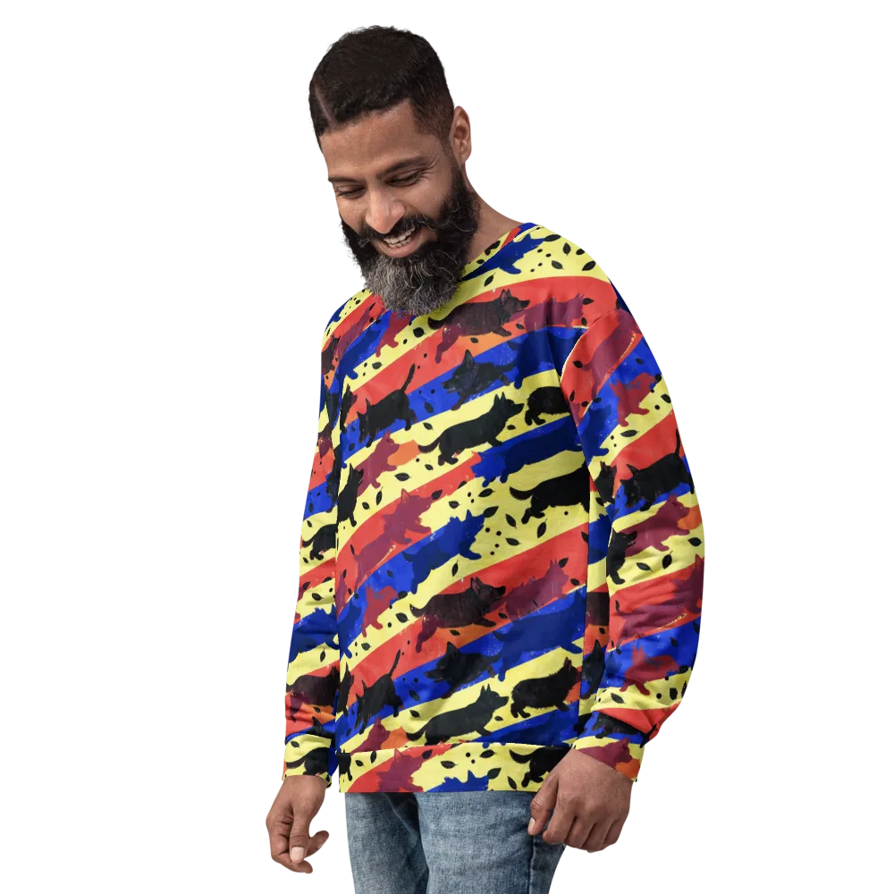 Neon Kennel Parade on Sweatshirt — Left Front