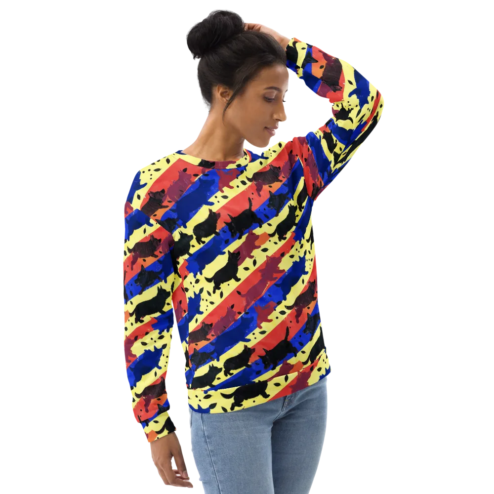 Neon Kennel Parade on Sweatshirt — Right Front